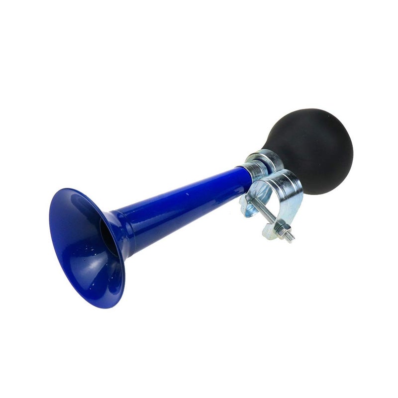 AUTUT Bike Metal Air Horn, Bugle Horn Retro Clown Horn with Squeeze Bulb for Bicycle Golf Cart, Blue - Image 1